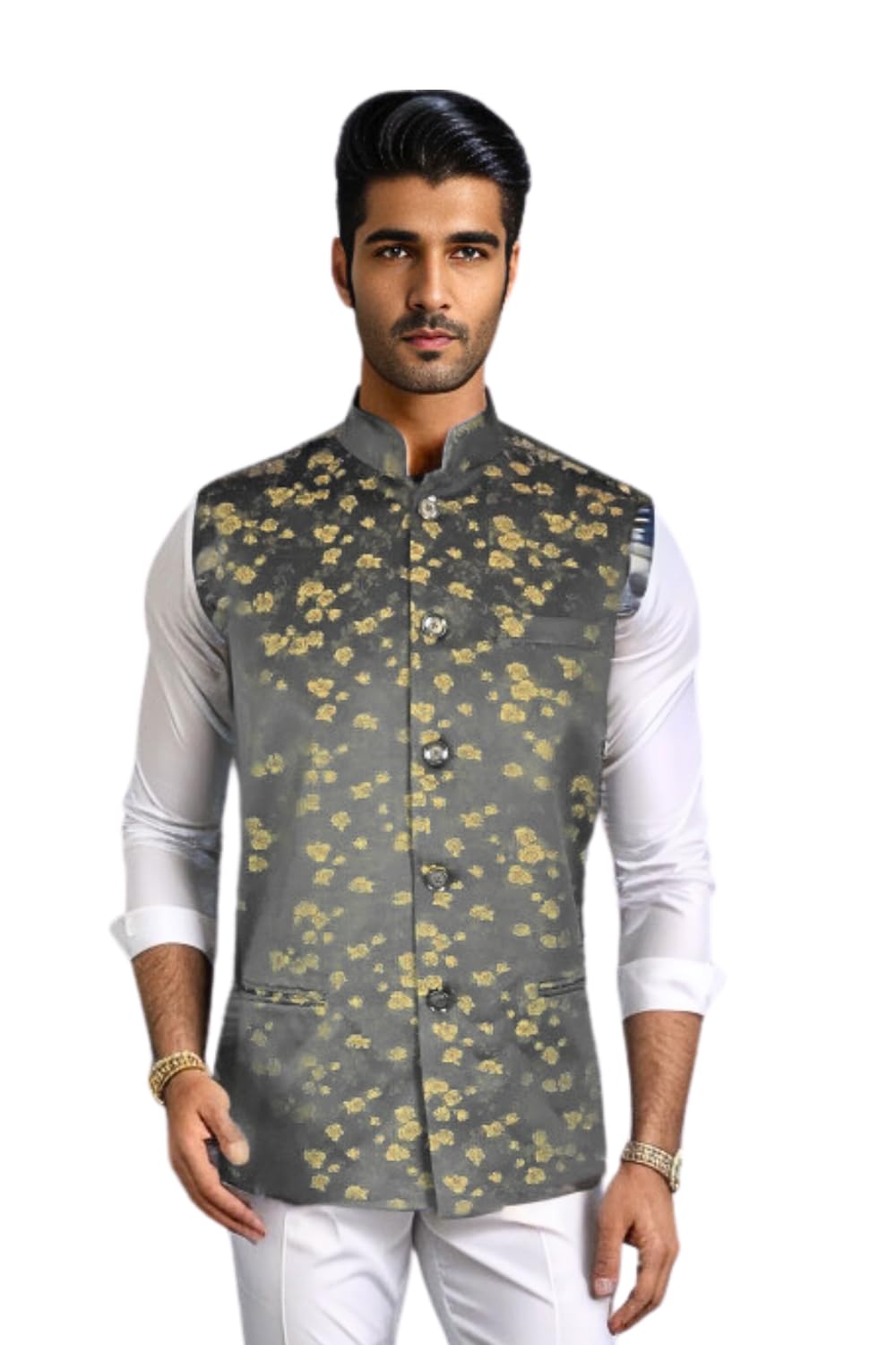 blacksmith Rose Jacquard Nehru Jacket for Men - Wedding Jacket for Men-picture-54