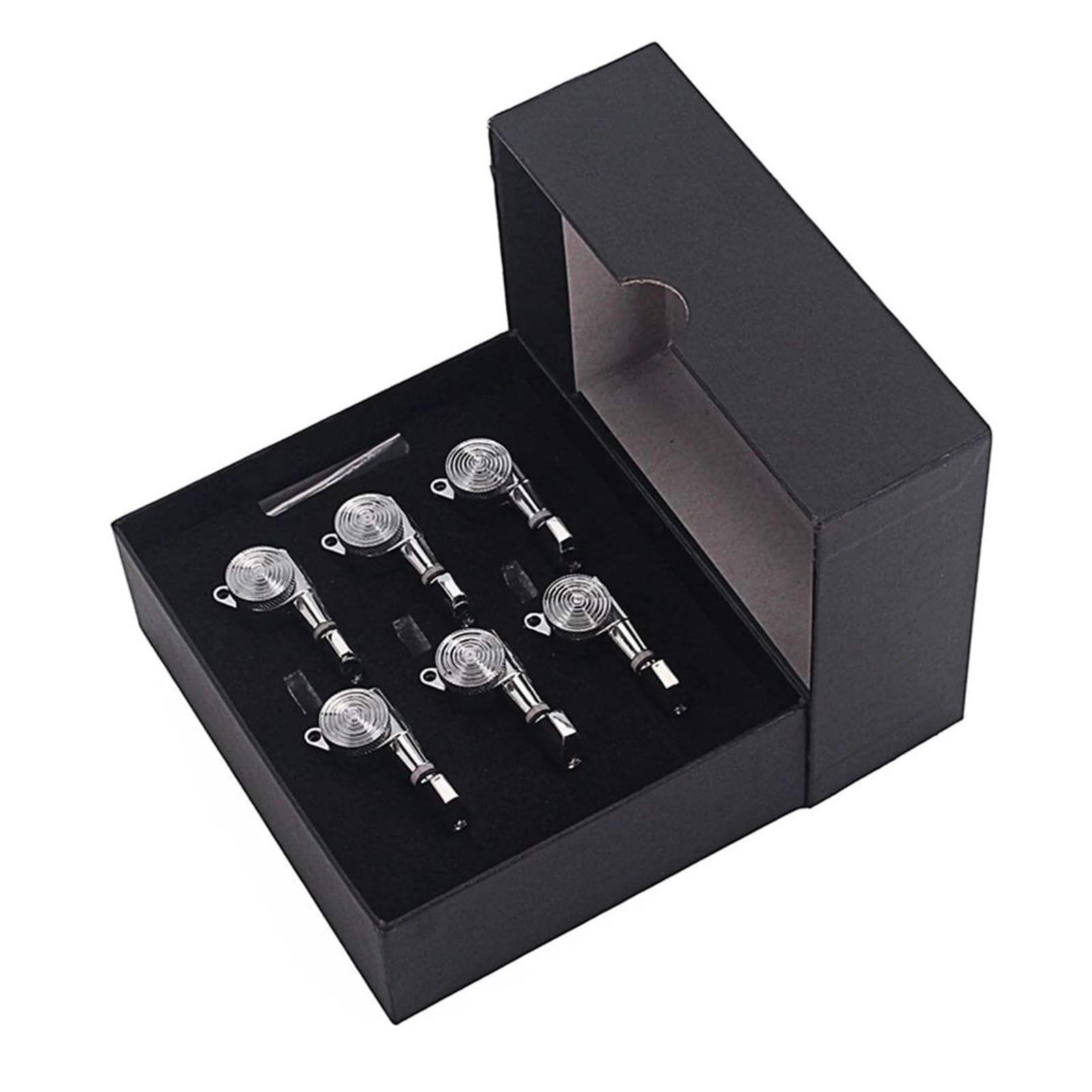 Afinación de guitarra eléctrica, cuerda de clavo, instrumento, cabezal de máquina, piezas de repuesto, llave de bloqueo Clavijas De Afinación De Cuerdas De Guitarra (Color : Silver)