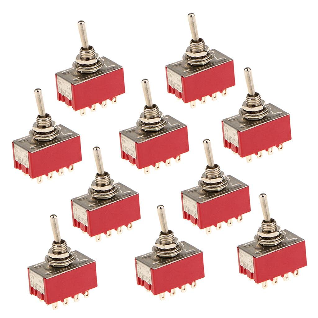 Interrupteur à bascule 4PDT lot de 10 pour contrôler quatre circuits