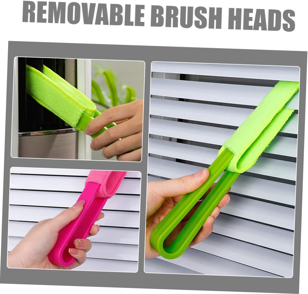 Blind Cleaning Brush 4 Piece Set with Replaceable Heads for Vents image 5