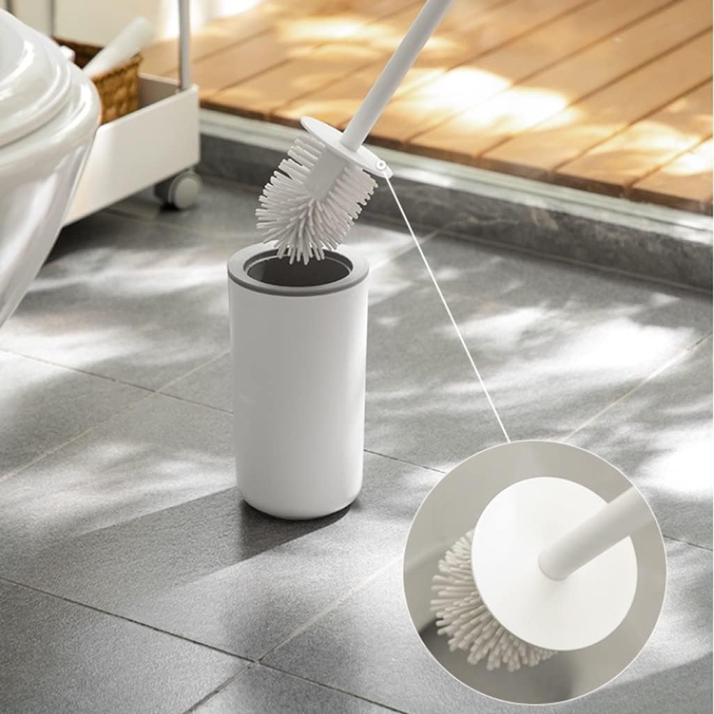 Toilet Brush Holder Toilet Brush Holder Silicone Long Handle Toilet Cleaning Brush Household Wall-mounted Toilet Bowl Brush Bathroom Hygiene Toilet Brush Toilet Brush Holders(A), 20010125