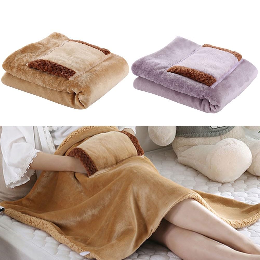 Coperta riscaldante elettrica USB, in flanella, morbida e calda, per ufficio, casa, viaggi, laptop, power bank, portatile, lavabile in lavatrice, 60 x 80 cm, temperatura costante