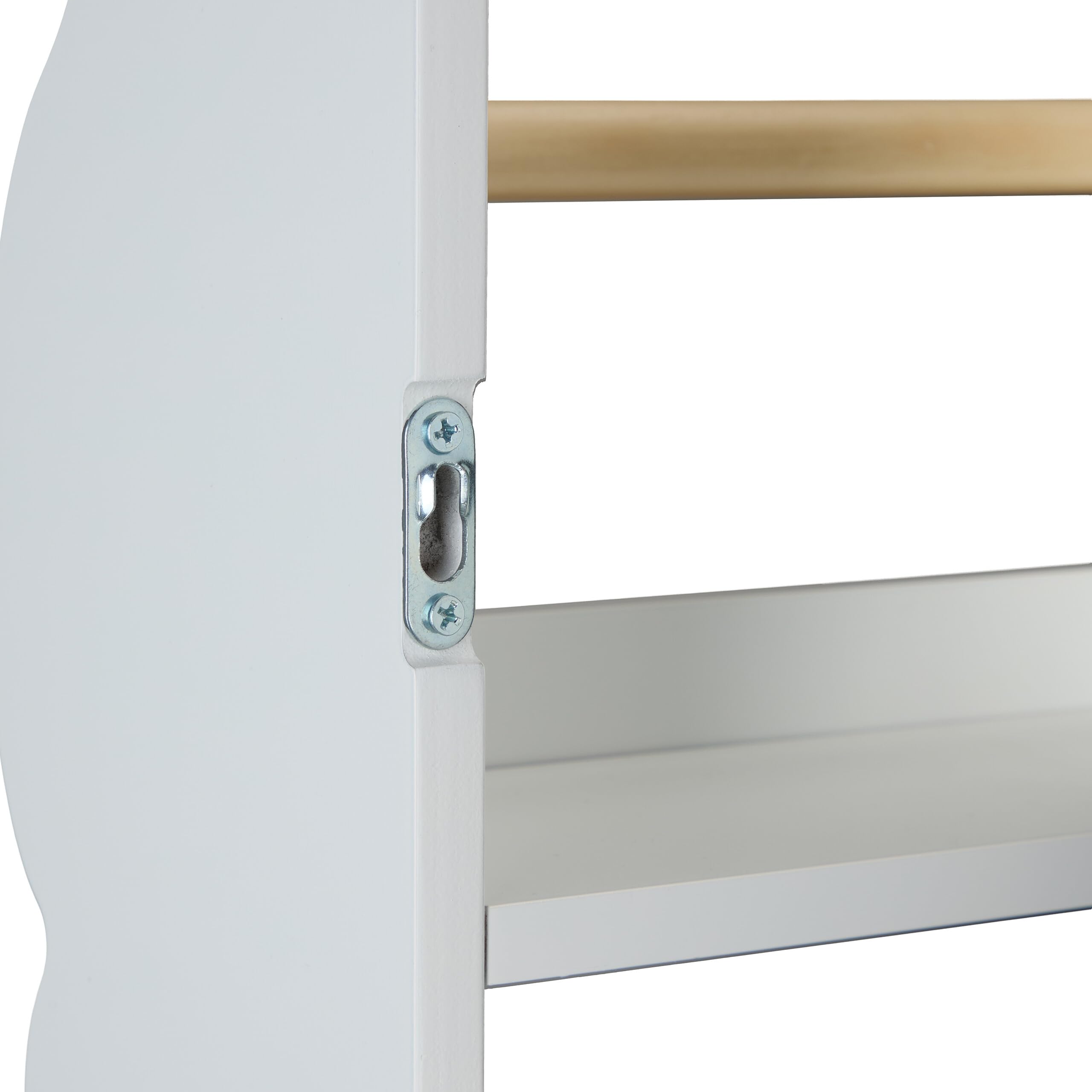 Relaxdays Rangement pour la Chambre de Votre Enfant, Montage Mural, H x L x P : 80 x 42,5 x 14 cm, Blanc et Nature