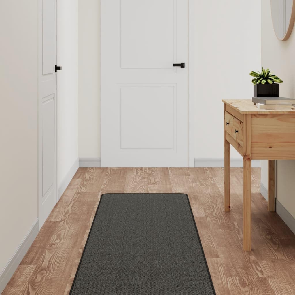 Bieżnik dywanowy o wyglądzie sizalu, antracyt, 50 x 150 cm, wytrzymały, można prać w pralce, idealny do salonu, sypialni i korytarza, łatwy w pielęgnacji, szary