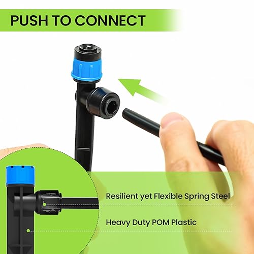 Miniatura 4 de Bonviee Sistema de riego por goteo, sistema de riego de jardín de 230 pies con accesorios de conexión rápida, emisores de goteo ajustables, tubos de