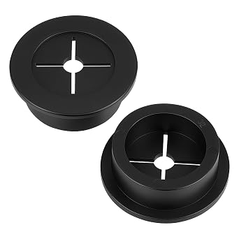 2 Pcs Cable Cord Grommet, 1-1/4 Inch 32mm Black Desk Cord Hole Cover Desk Grommet Wire Cable Hole Cover for Home & Office Table Cables