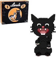 Vista 16 de Larcele Conjunto de animales de bloques de construcción micro para gatos, mini ladrillos de juguete de construcción 3D, 1191 piezas KLJM-05