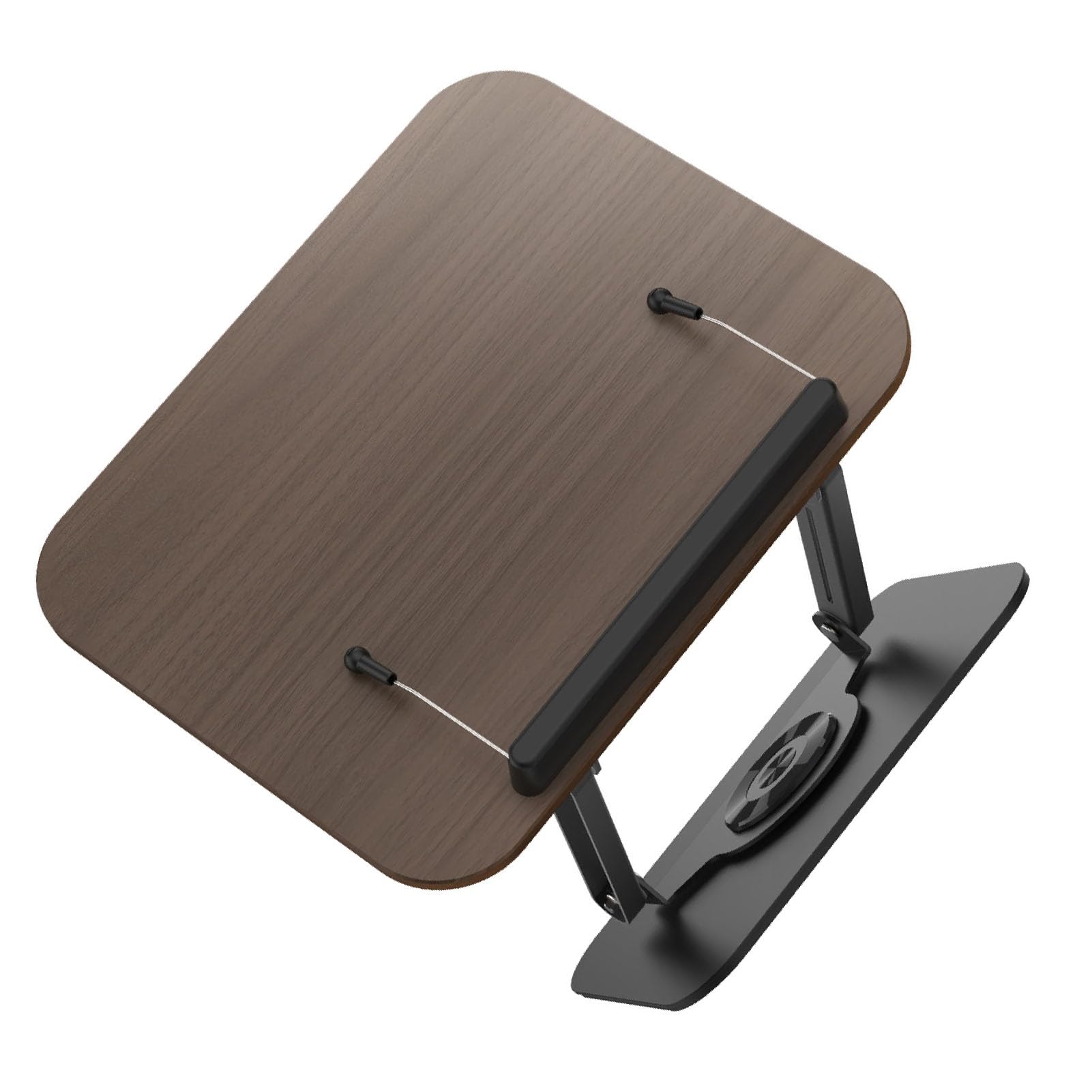 Support de Livre Réglable, Support en Bois de qualité Supérieure pour la Lecture, Bureau D'étude de Cuisine avec Clips élastiques (Noir)