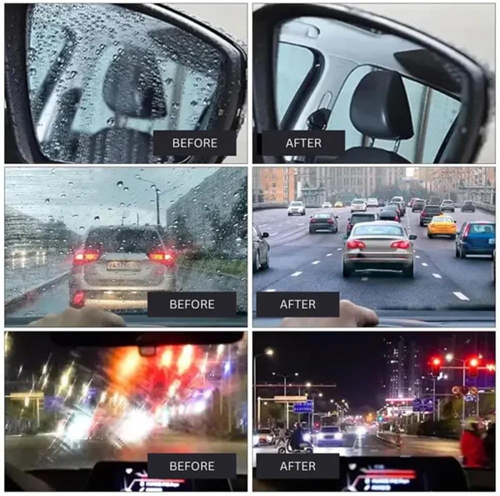 Glass Cleaning Wipe - Glass Cleaning Board for Windshield, Automotive Oil Film Cleaning Brush for Car Windows, Superior Water Resistance for Crystal Clear Views (3 Set)