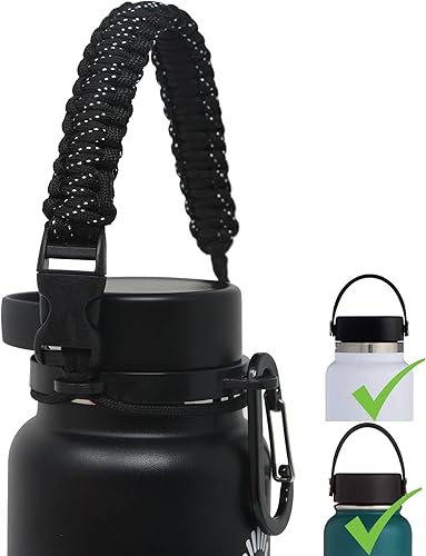 Miniatura 1 de Mango Paracord 2.0 para botellas de agua de boca ancha Hydro Flask, también compatible con Iron Flask, Simple Modern, Takeya, se adapta a 12 onzas a