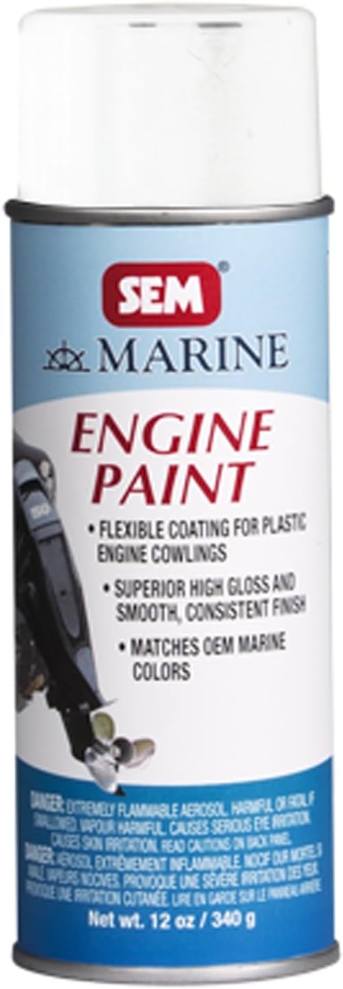 Marine Engine Cowling Coating, Evinrude White, 12 oz. Aerosol