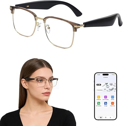 Miniatura 10 de Gafas inteligentes para hombres y mujeres, gafas Bluetooth con altavoz de oreja abierta, lentes de audio inteligentes UV400, asistente de