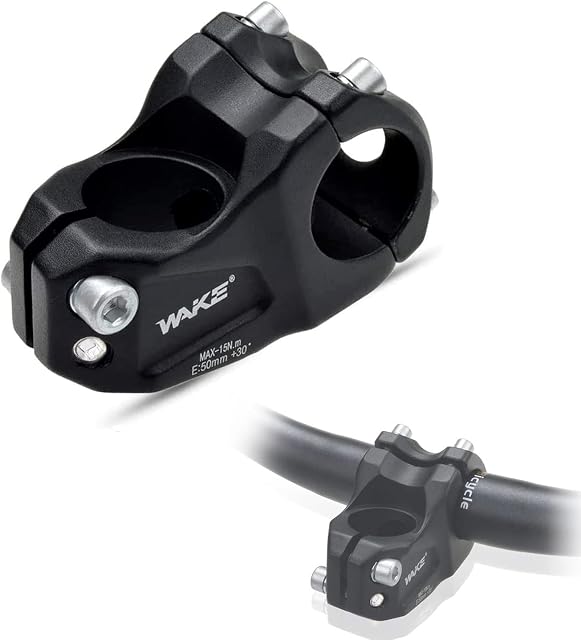 GoHZQ Wake Bike Stem 30 Degree Lightweight Short MTB Stem 31.8 50mm BMX Handlebar Stem Riser Downhill Mountain Bicycle Stem