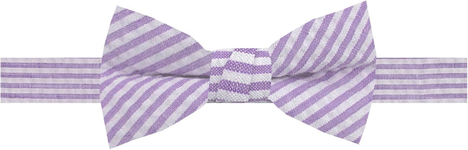 Jacob Alexander Boys' Seersucker Suspenders Pre-Tied Banded Bow Tie and Pocket Square Set