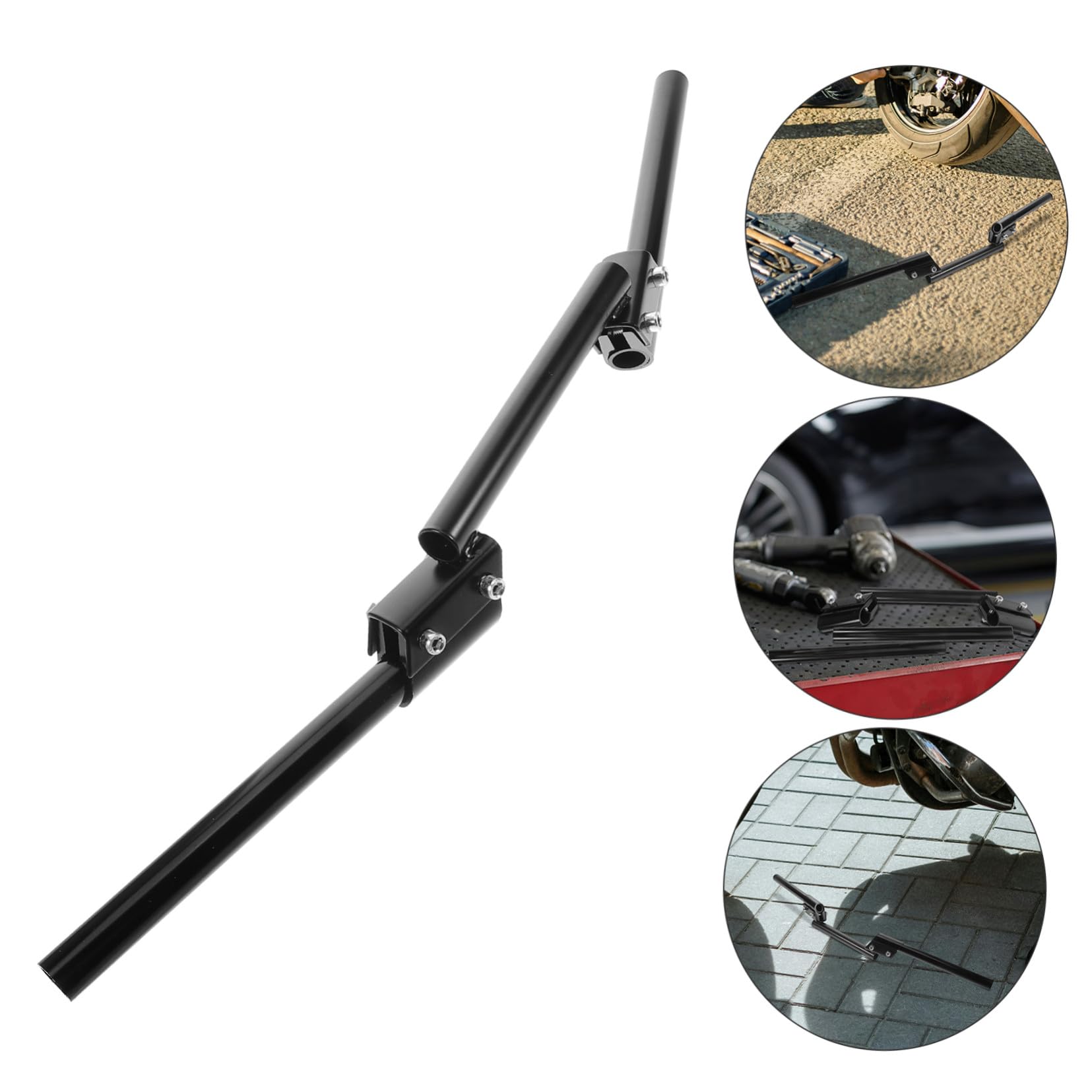 Guidon de Moto Barre d'Équilibre Indépendante Guidon Traversant Noir pour Motos Polyvalentes