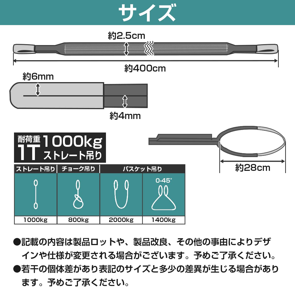 Amazon.co.jp: [1t / 4m / 4本セット] ナイロンスリングベルト 耐荷 1 