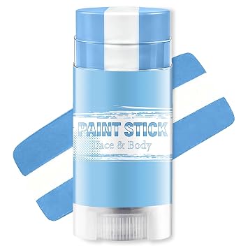 Blue White and Blue Argentina Face Paint Stick for World Cup Fans and Party, World Cup Decorations, Sweatproof & High Pigment Sports Face Paint Sticks for World Cup Party Accessories