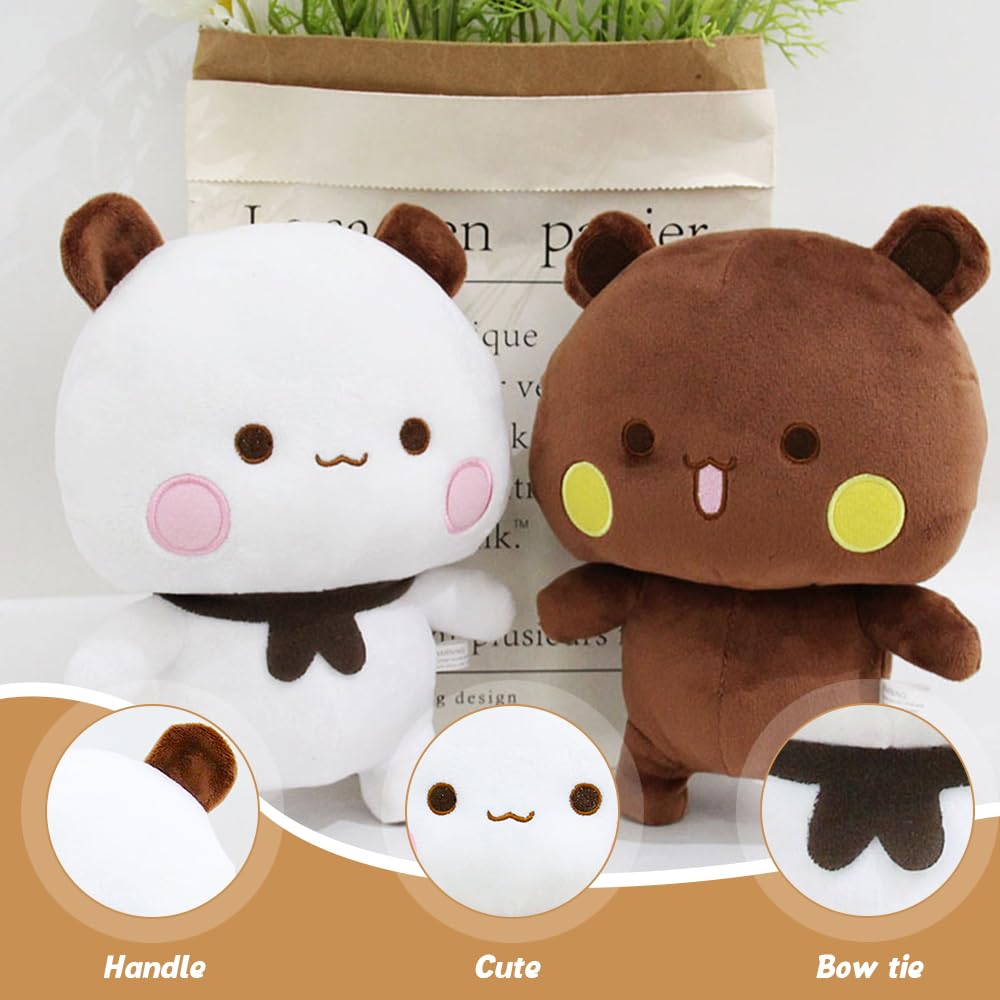 2 Pièces 22cm Bubu Dudu Peluche, Oreiller en Peluche Ours, Oreiller Animaux enPeluche, Ours en PelucheKawaii, Bubu Dudu Plush Toy, BubuDudu Figurine, Coussin à Câlin