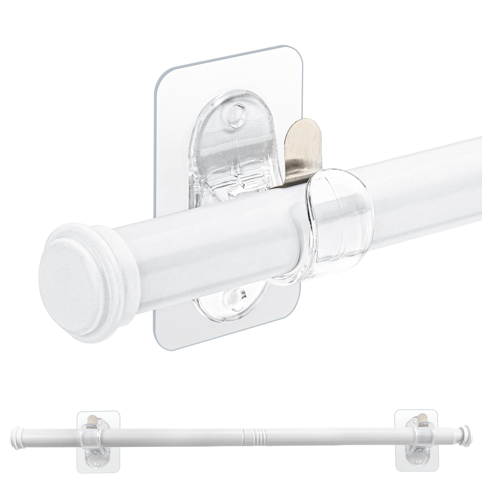 Adjustable Curtain Rod for Windows 30 to 55 Inch, 30 to 60" Telescoping Curtain Rod with Mounting Hardware, 0.94 Inch Diameter, White Finish Bedroom Living Room