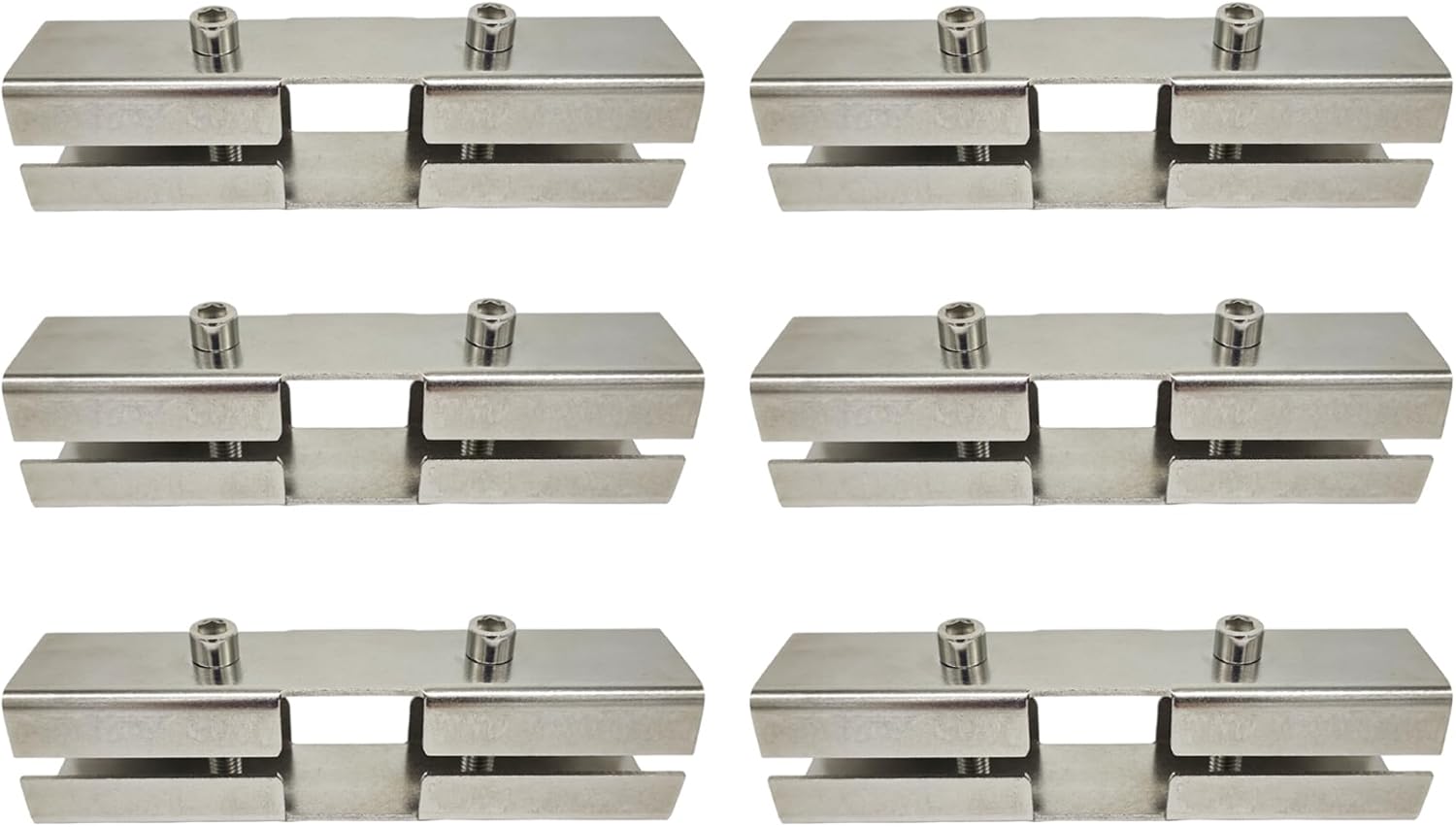6 Sets 1.18"x 1.18"x 1.18" Square Tube Fittings, Stainless Steel 3 Way Horizontal Line Square Tube Connector Chain Fence Guardrail Rails Clamps for 30mm Square Pipe