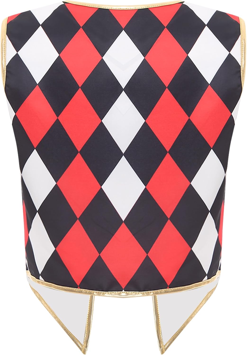 Jelory Womens Mens Clown Vest Circus Ringmaster Irregular Hem Clown Waistcoat Halloween Costume