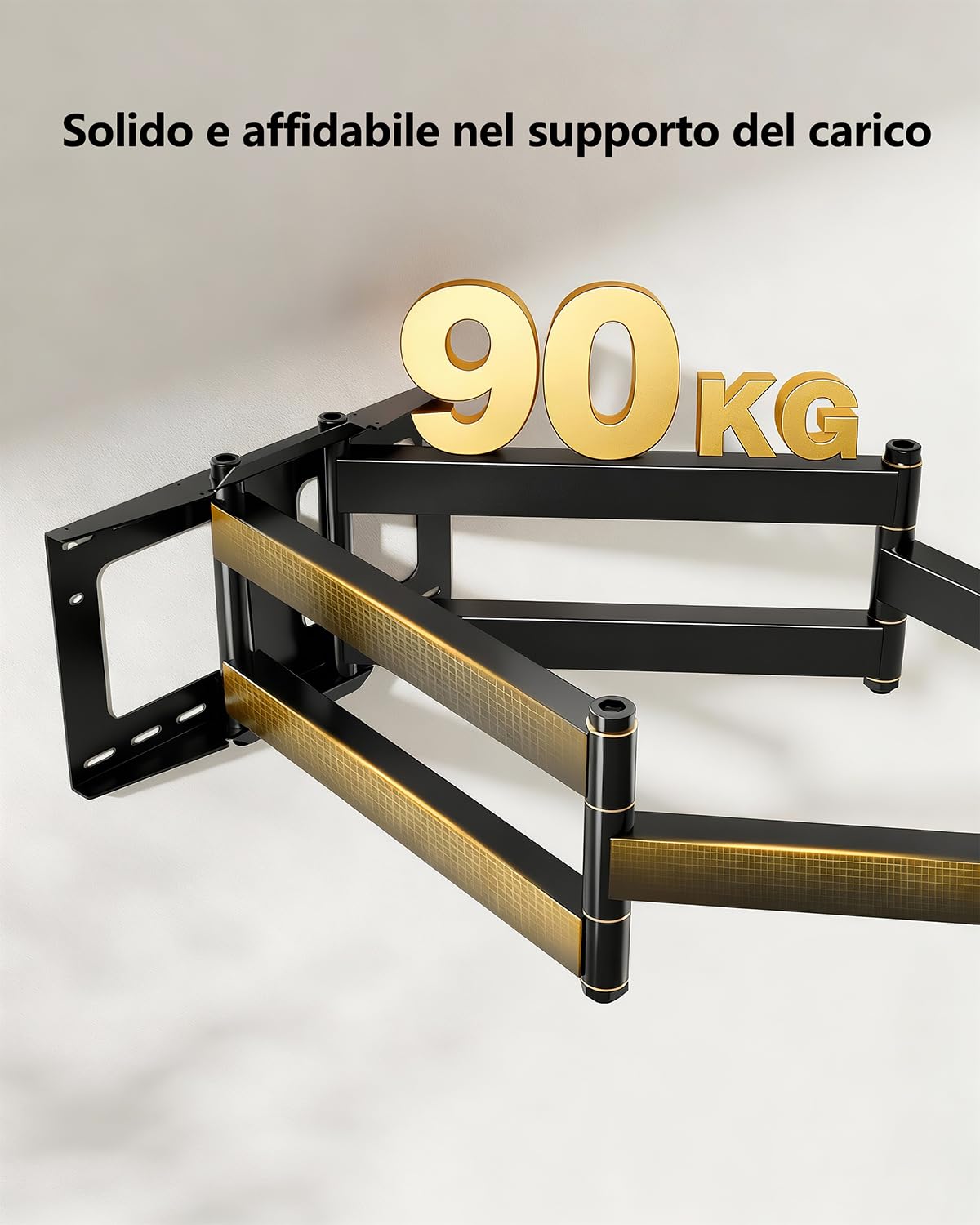 FORGING MOUNT Supporto TV Parete Doppio Braccio Extra Lungo da 1090mm per TV 50-90 Pollici, Staffa TV fino a 90kg con Rotazione e Inclinazione, Supporto TVs per LCD/LED/OLED, Max VESA 600x400mm