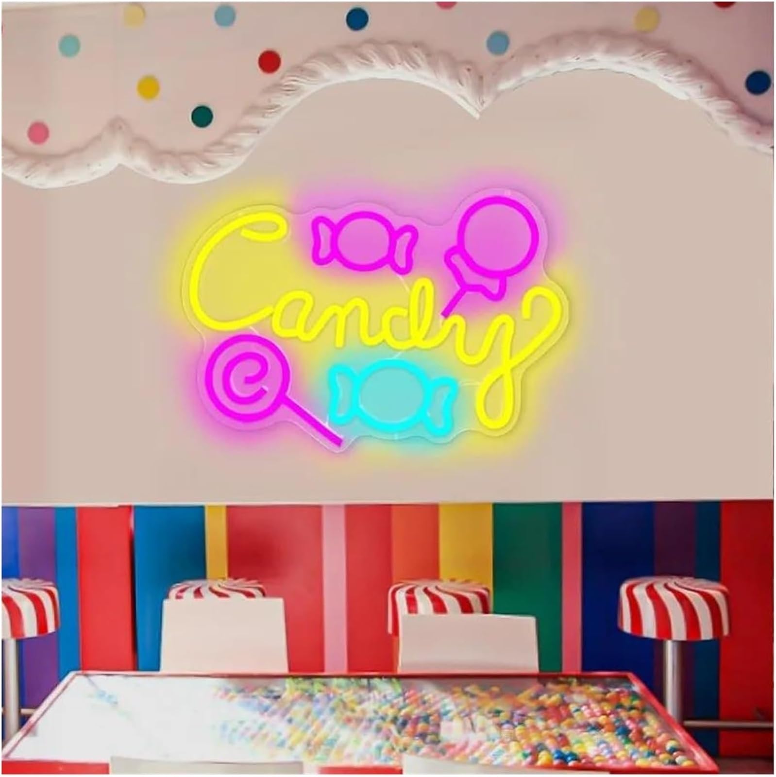 Per insegne al neon, luminose per decorazioni murali, Lollipop Shop