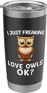 Unique Owl Art For Men Women Kids Adults Animal Owl Lover Stainless Steel Insulated Tumbler