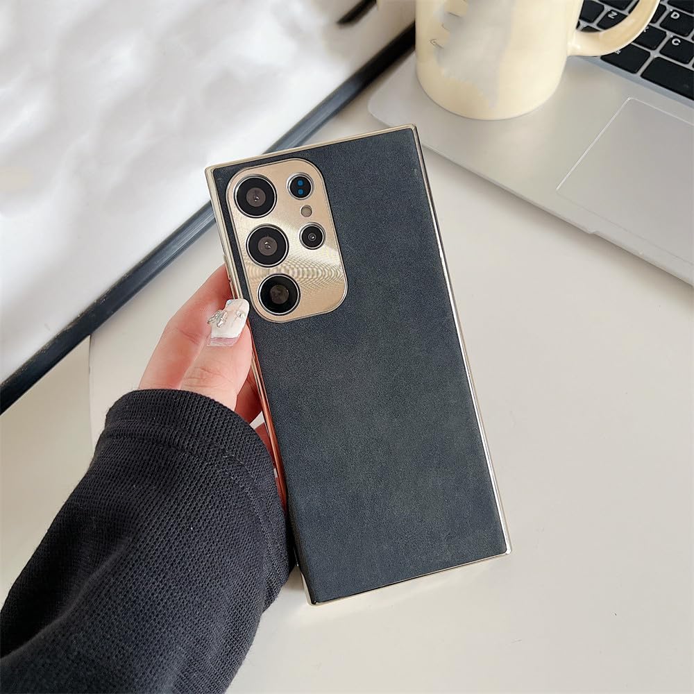 Étui en cuir mat de luxe pour Samsung Galaxy S23 Plus avec protection d'objectif chic - 7