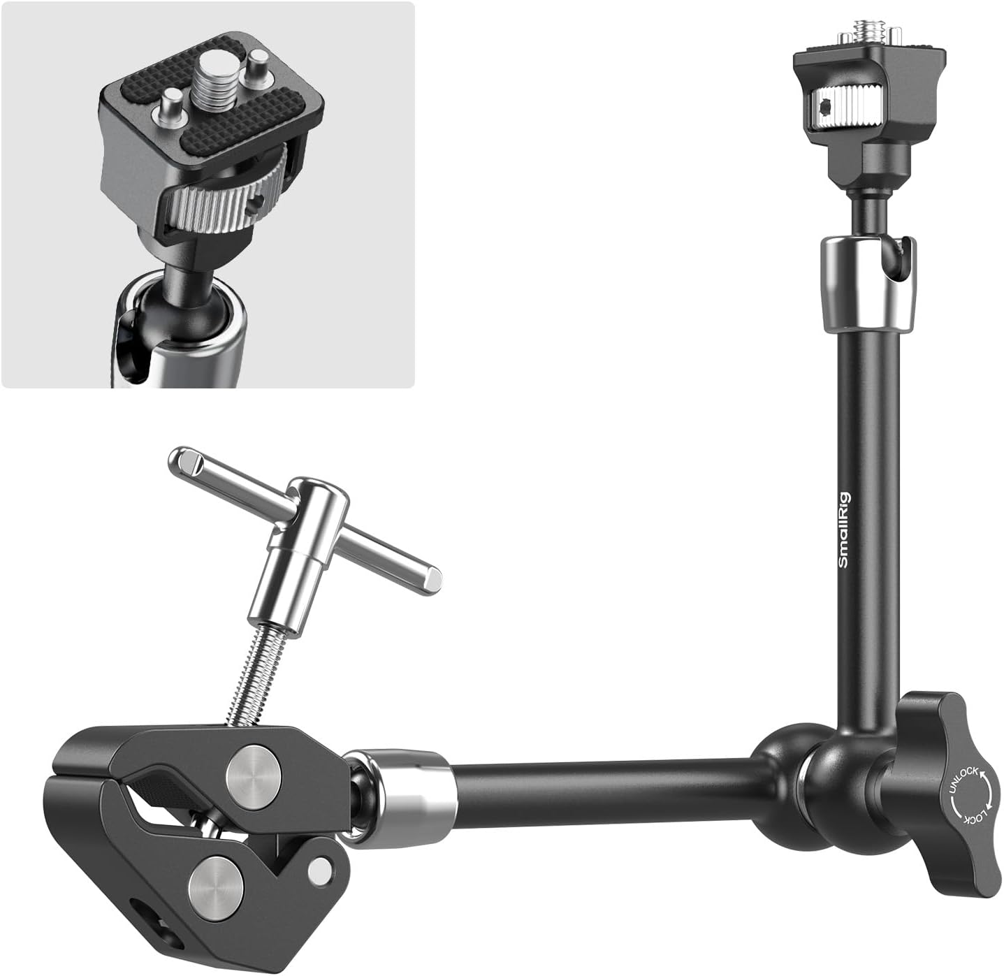 SMALLRIG 11" Magic Arm Clamp with 1/4"-20 Screw & Retractable Pins