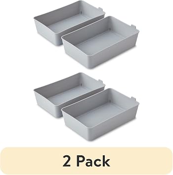 (2 pack) Flexible Drawer Storage Organizers, Gray, 2 Pack