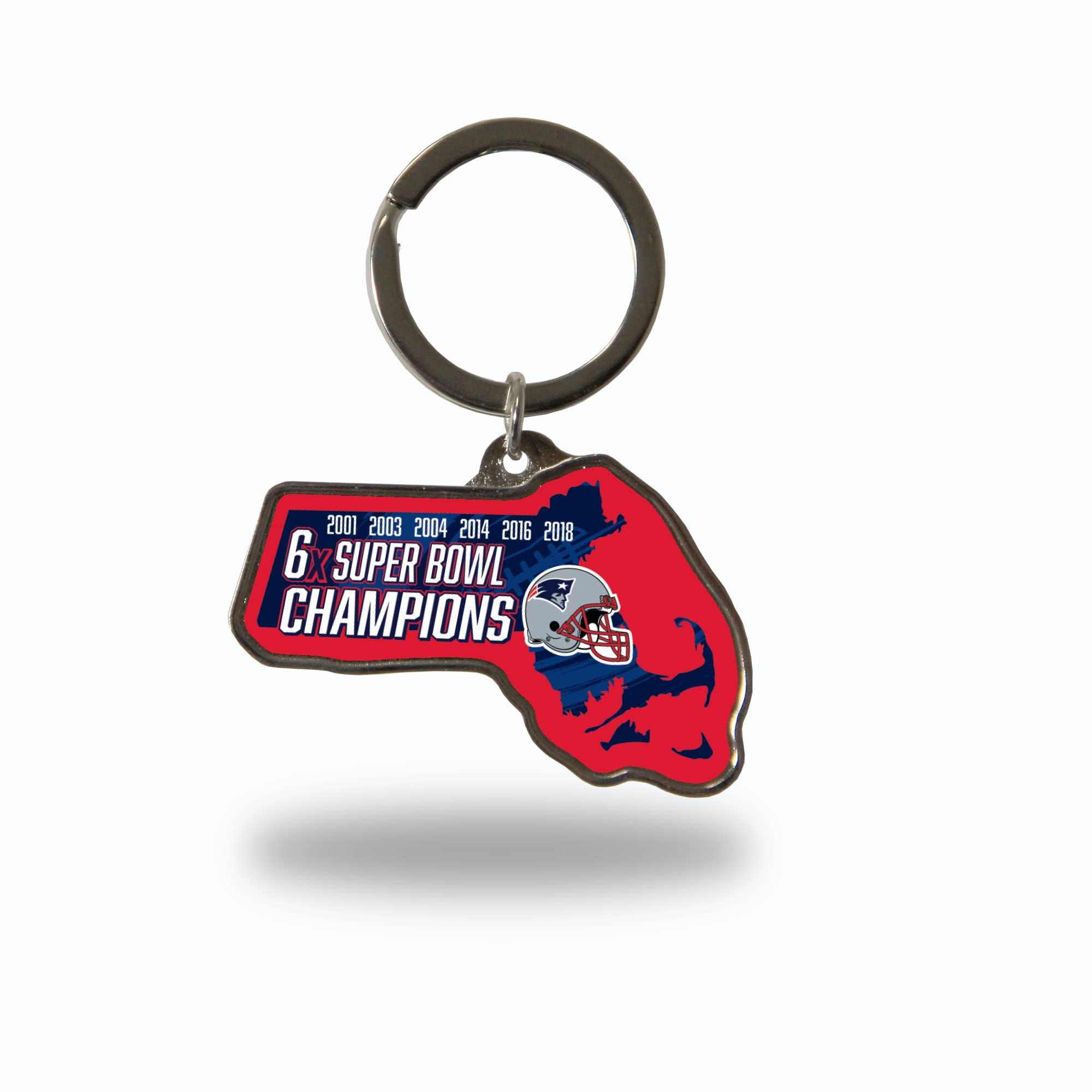 Rico Industries NFL New England Patriots Champ State Shape Keychain