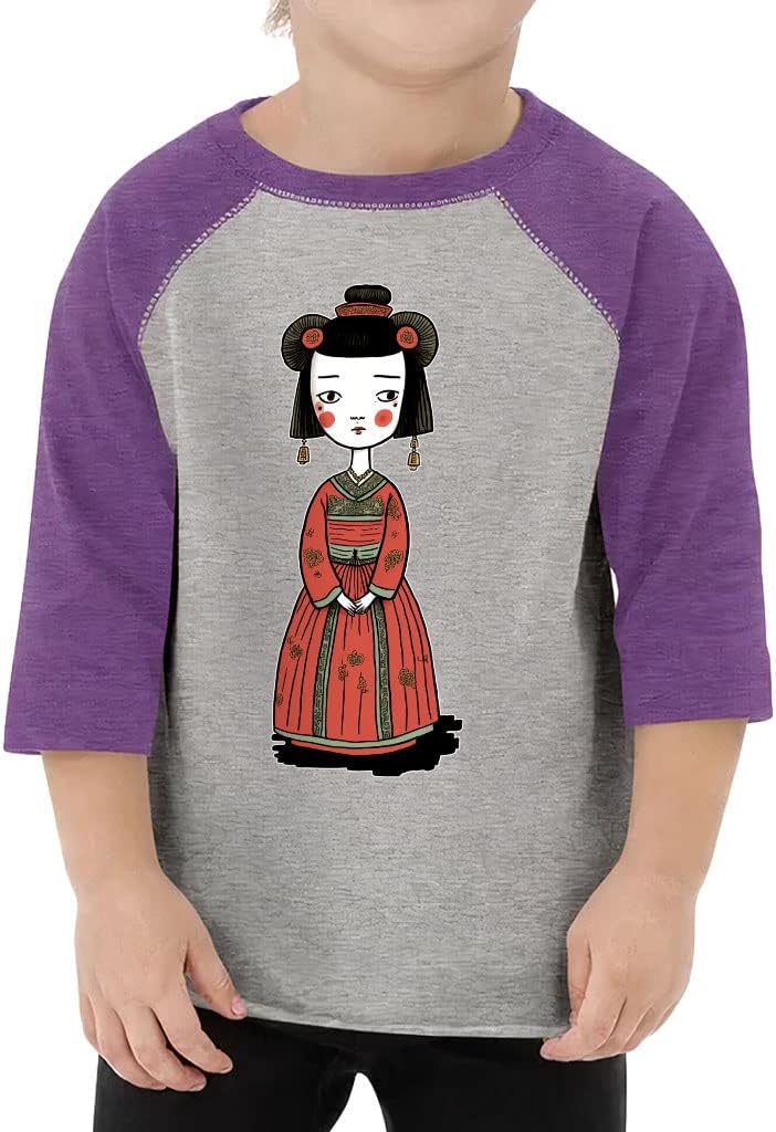 Princess Graphic Toddler Baseball T-Shirt - Cute 3/4 Sleeve T-Shirt - National Kids' Baseball Tee