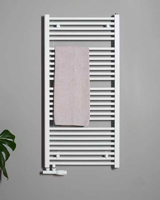 Badheizkörper Handtuchheizkörper 588x900mm - Weiß Mit Seitenanschluss