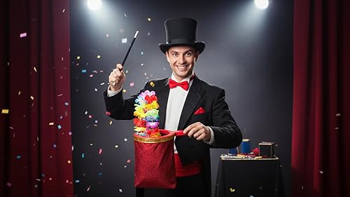 Miniatura 5 de Colorido Hawaii Leis que aparecen de trucos de magia de bolsa vacía, accesorios de truco para espectáculo de escenario