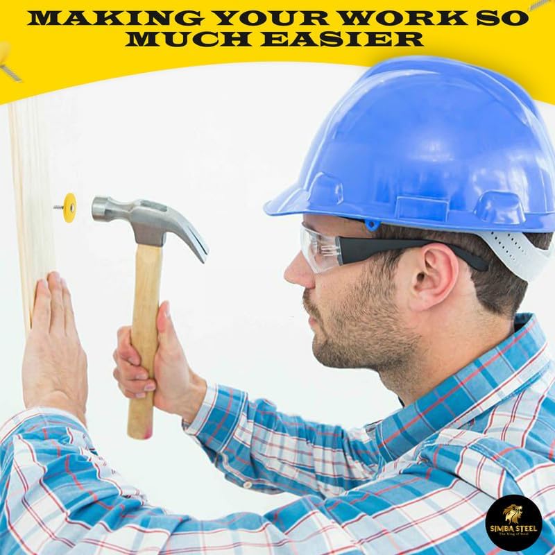 2,000 pcs of 1 inch x 12 gauge Plastic Cap Roofing Nails | GOLD Color | Diamond Point | Ring Shank | Electro Galvanised 2,000 per Tub.