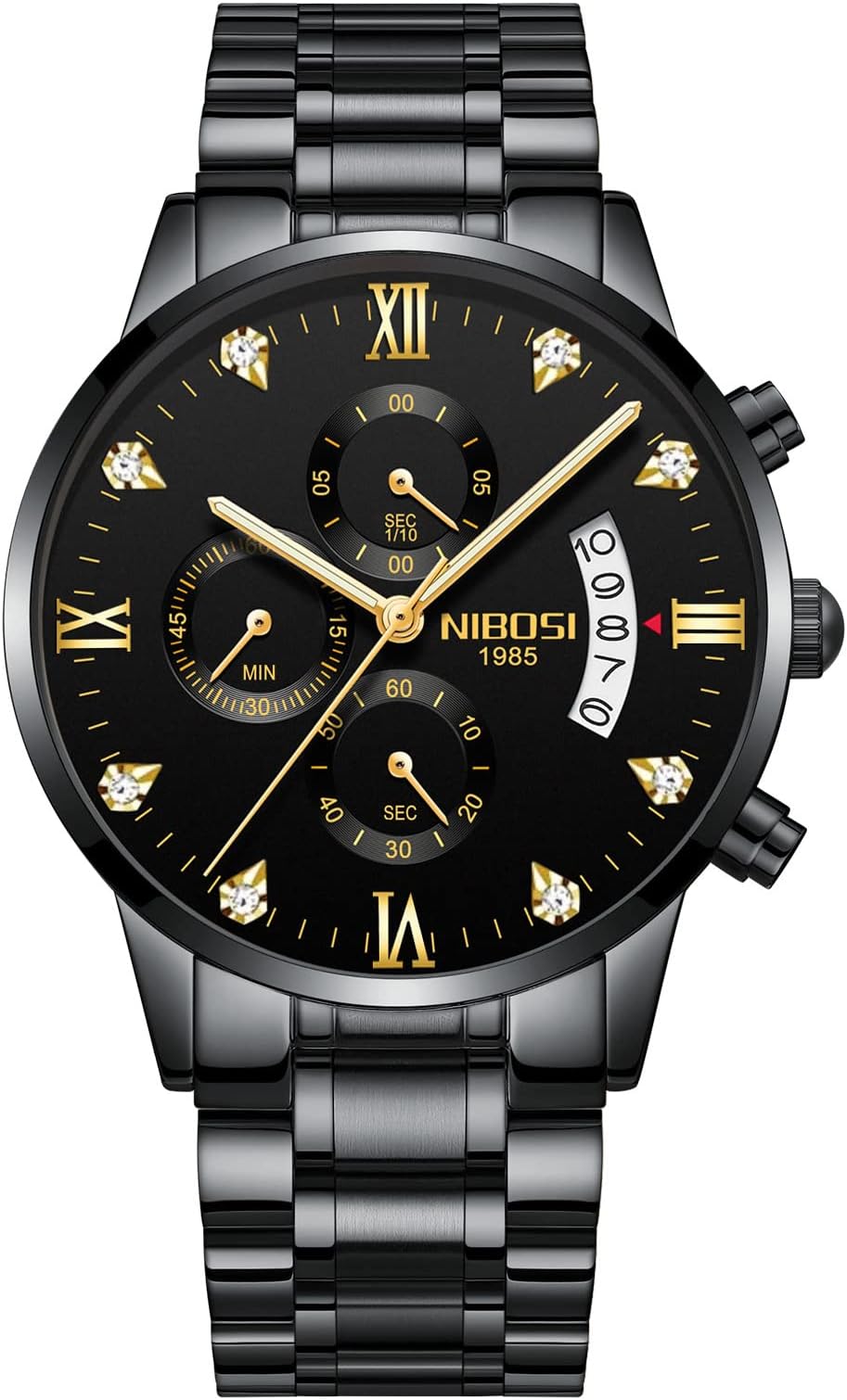 Nibosi 2309 Chronograph Men Watch Black