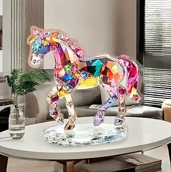 Amazon.co.jp: 2D フラット アクリルスタンド 馬 宝石 置物 インテリア