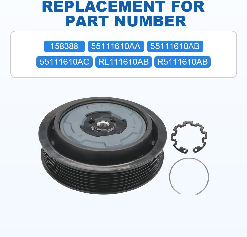 JDMON Air Conditioning A C Compressor Clutch Compatible with Dodge Caliber Jeep Compass MK49/MP Patriot MK74/MP L4 1.8L 2.4L 2009-2017 Replace 158388, 55111610AA, 55111610AB, 55111610AC, RL111610AB