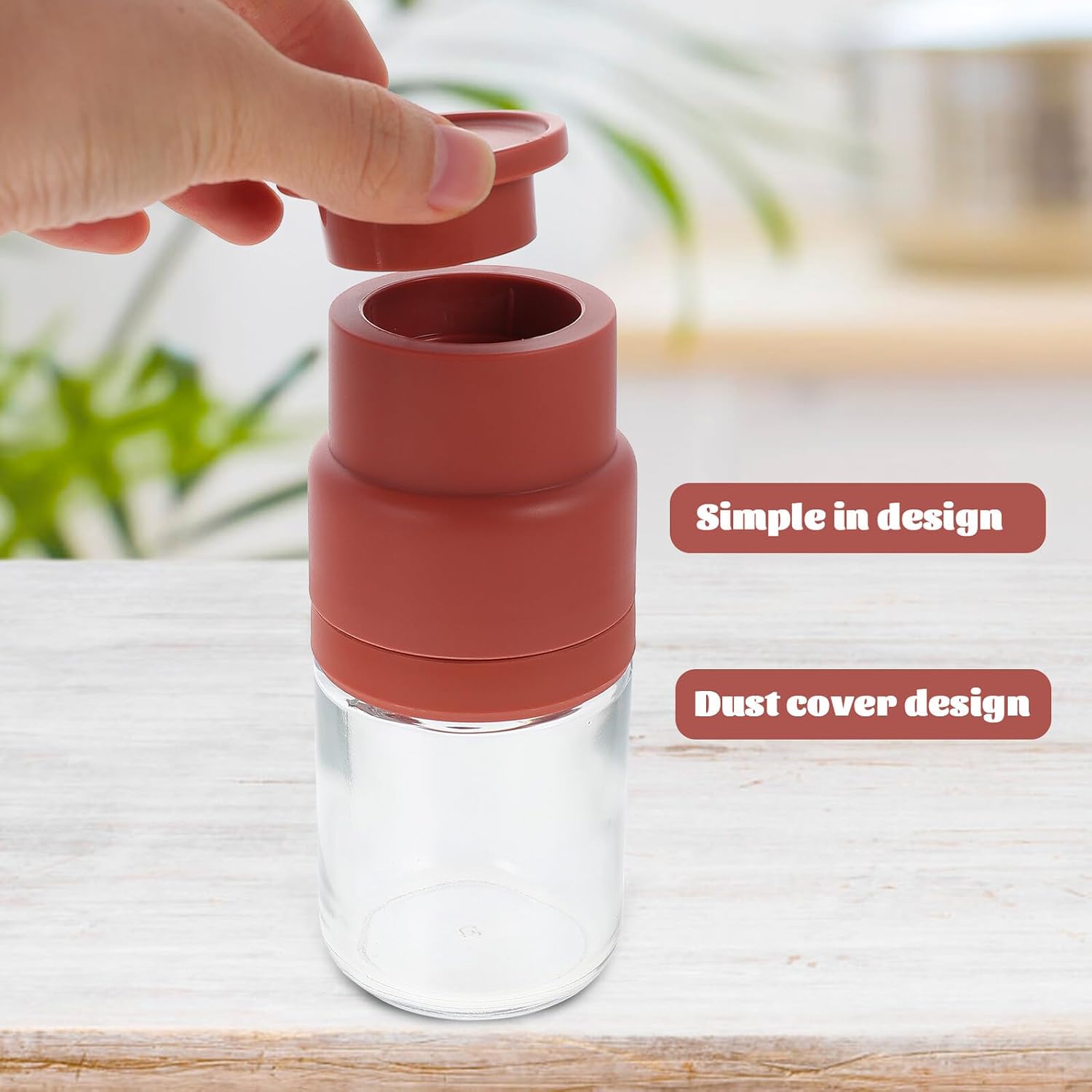Xmas Red Glass Pepper Mill Adjustable Mechanism Grinder image 5