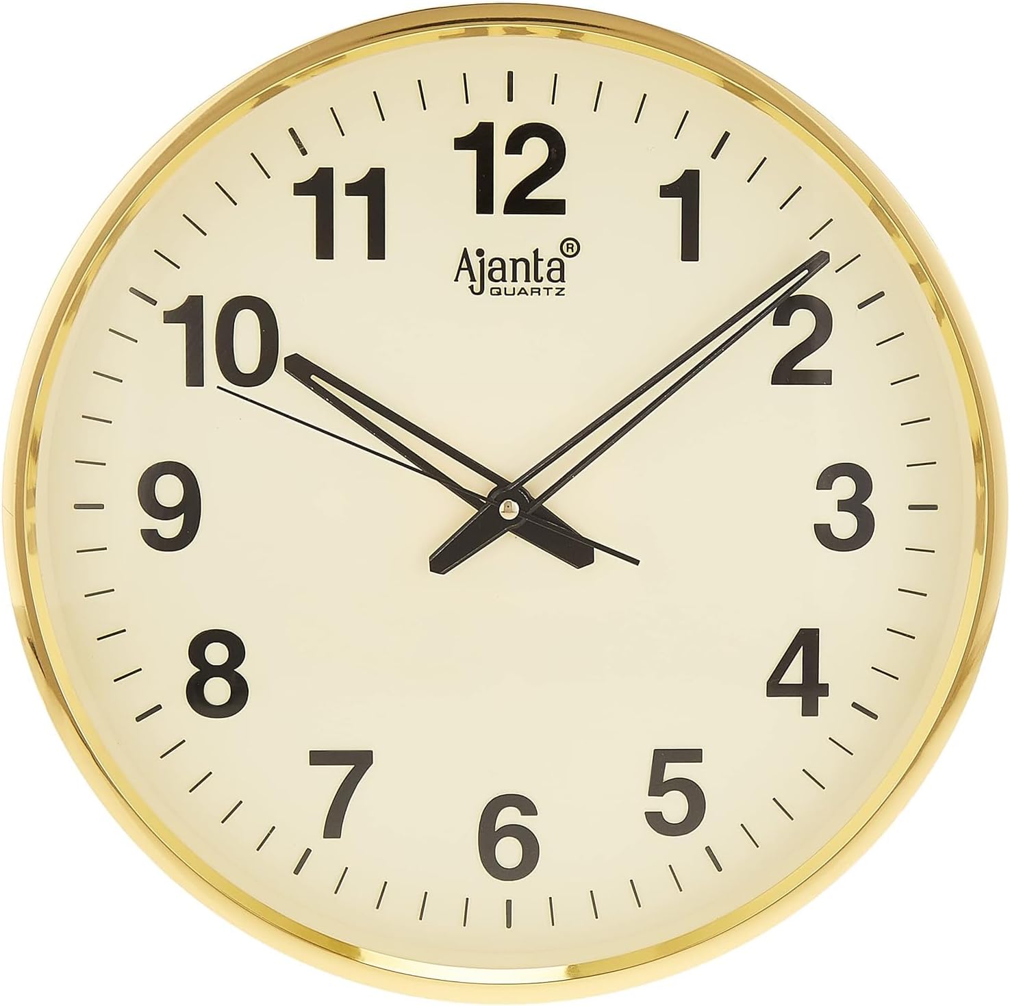 Quartz Wall Clock 32 cm x 32 cm x 2 cm Gold