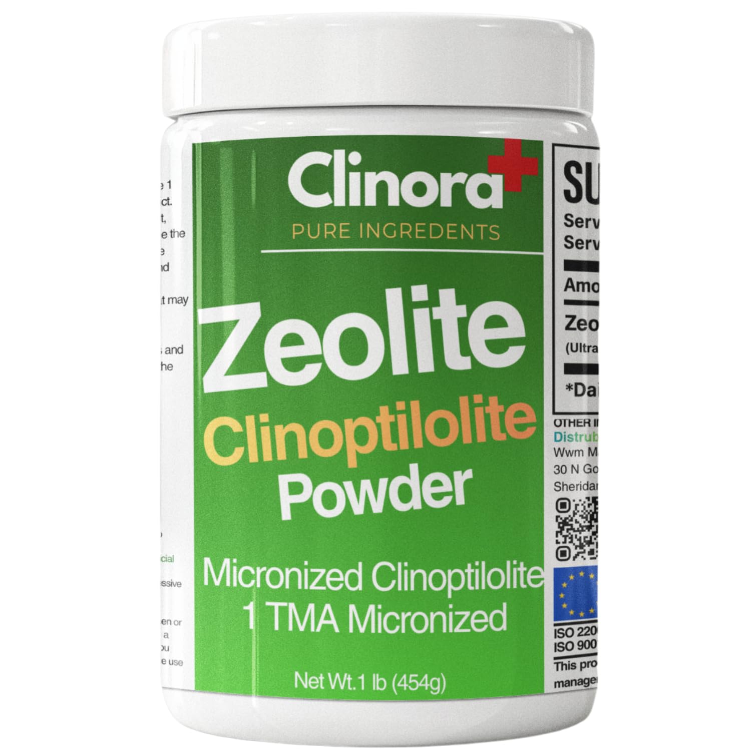 Zeolite Detox Powder | Ultra FINE Less-Than 1 µm | Clinoptilolite 95% | High Purity | for Full Body Cleanse | Gut Health | Energy | Immune & pH Support | Natural Mineral | 1 lb (454g)