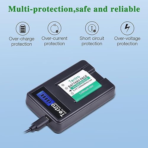 Miniatura 4 de Tectra Batería de repuesto EN-EL19 + cargador USB LCD para cámaras digitales Nikon Coolpix S32 S33 S100 S2500 S2750 S3100 S3200 S3300 S3400 S3500