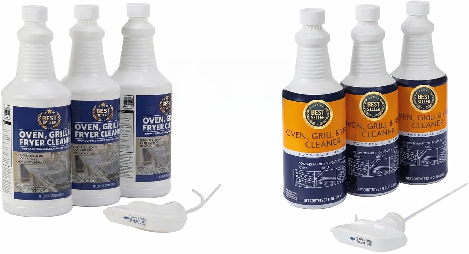 Commercial Oven, Grill and Fryer Cleaner, 32 oz., Pack of 3