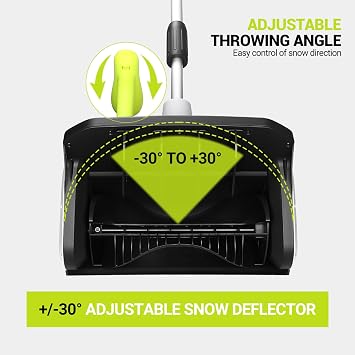 Cordless Snow Shovel: DEKOPRO 40V|17-Inch Cordless Snow Blower,Electric Snow Shove with Adjustable Chute, Lightweight Electric Snow Blower for Sidewalks & Stairs (220V Batteries)