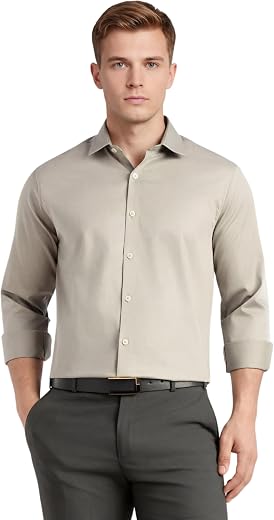 Thomas Scott Men's Regular Fit Formal Shirt | 100% Cotton | Long Sleeve | Spread Collar | Solid Office Wear Shirt for Men