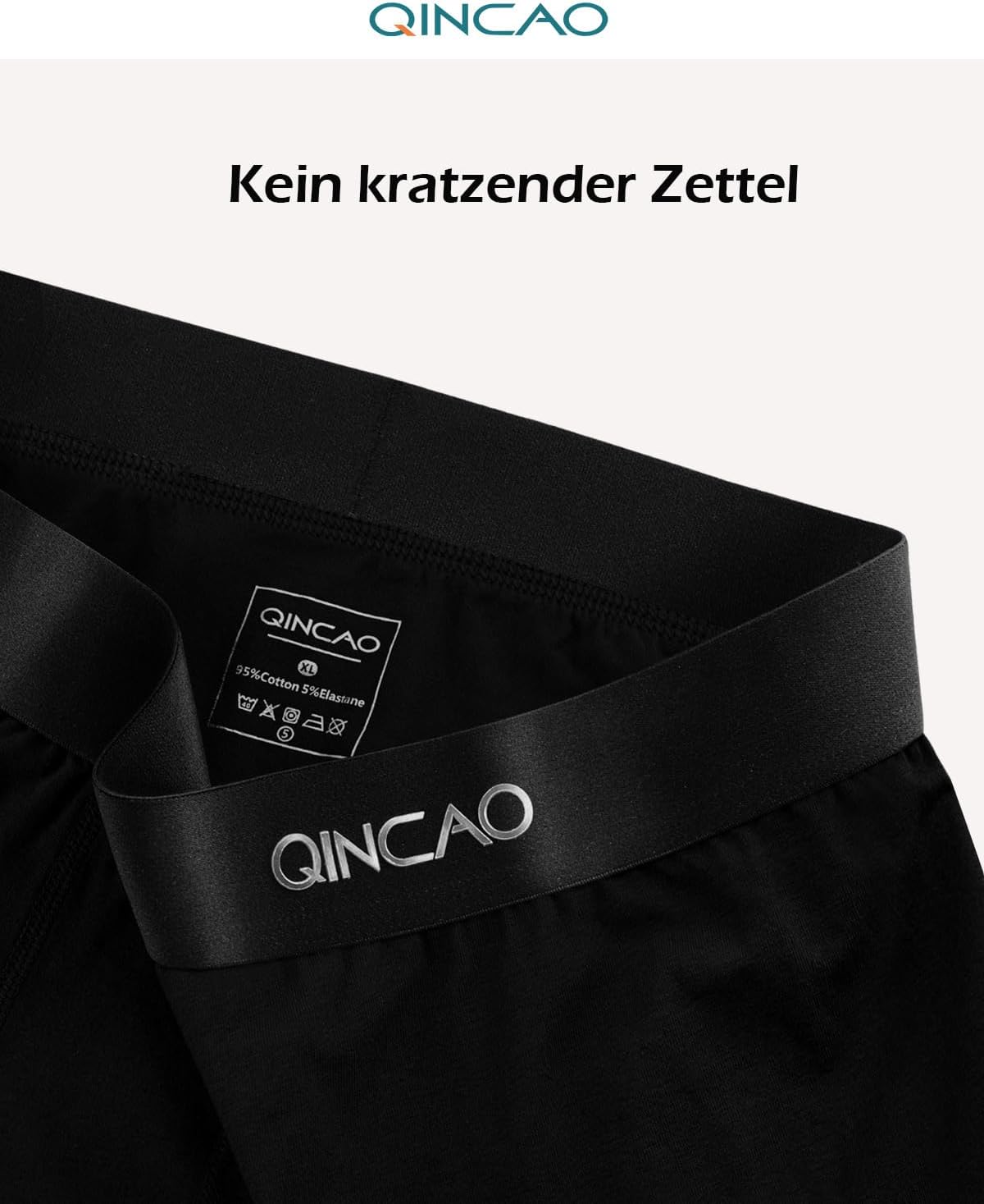 QINCAO Boxershorts Herren 6er Pack Ohne Kratzenden Zettel Männer Unterhosen Unterwäsche Boxer Baumwolle(Gr. S - 4XL) - 3