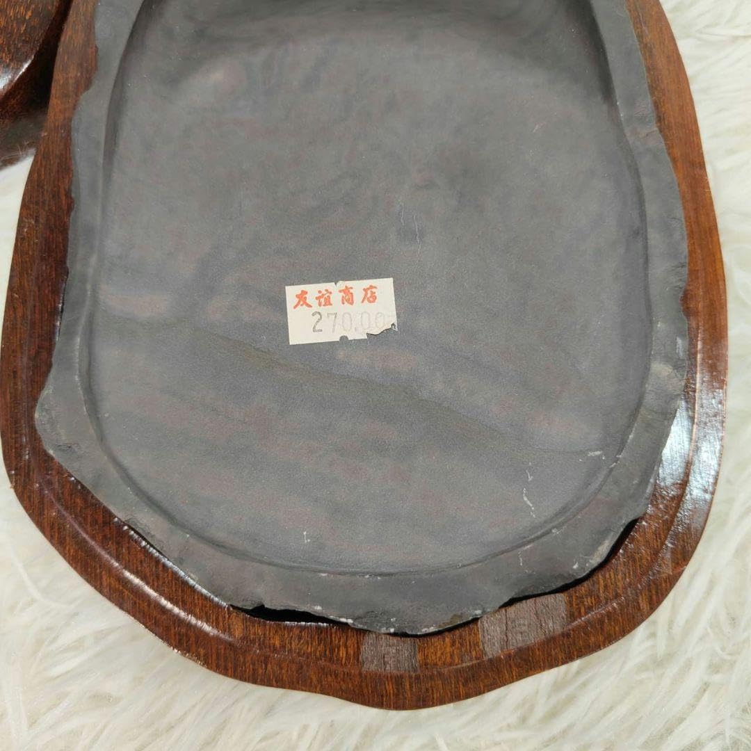中国端渓名硯 Amazon.co.jp: 端渓名硯 中国古玩 唐木上下蓋付 老坑端渓 乙未