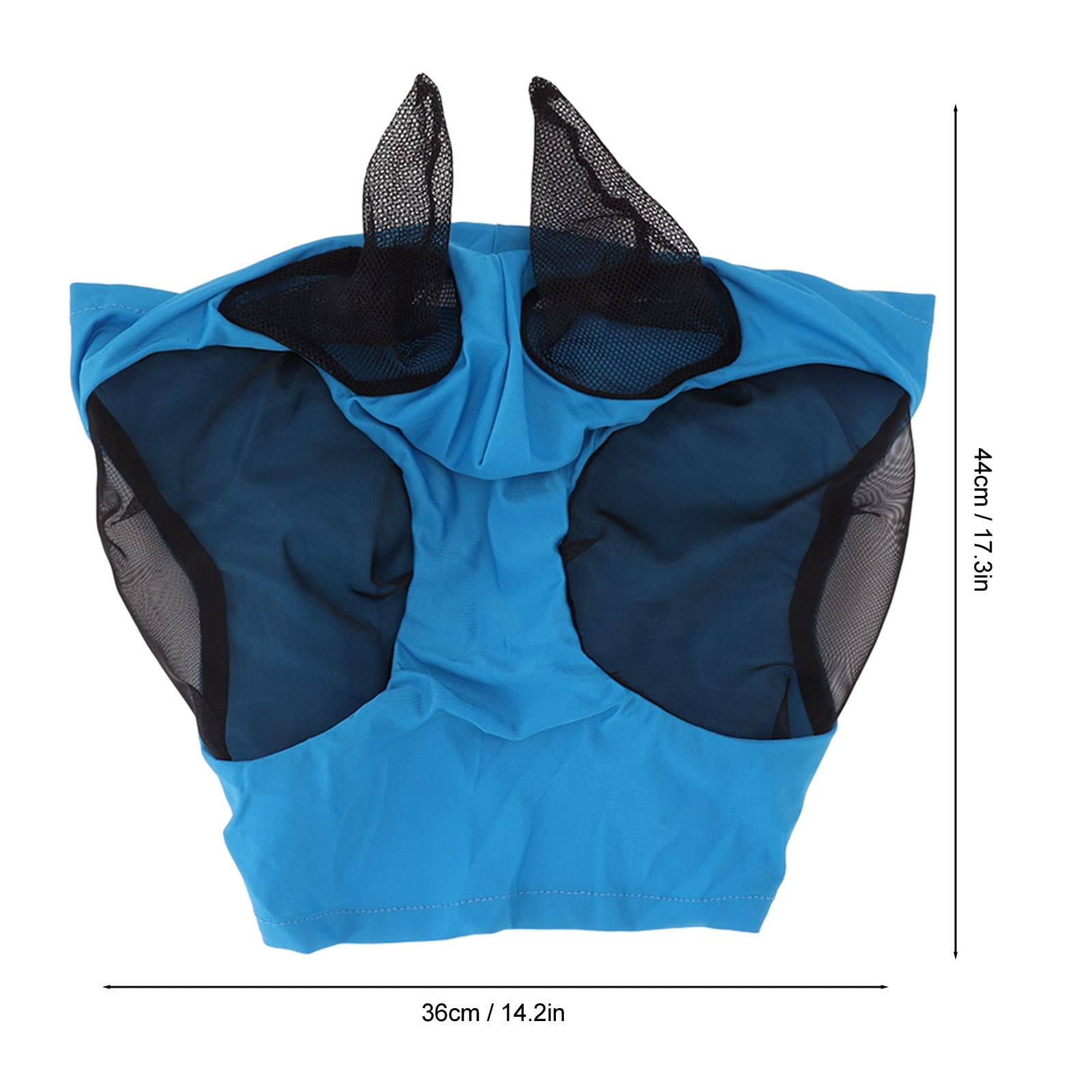 Breathable Horse Mesh Fly Mask Ears for Riding (Blue)