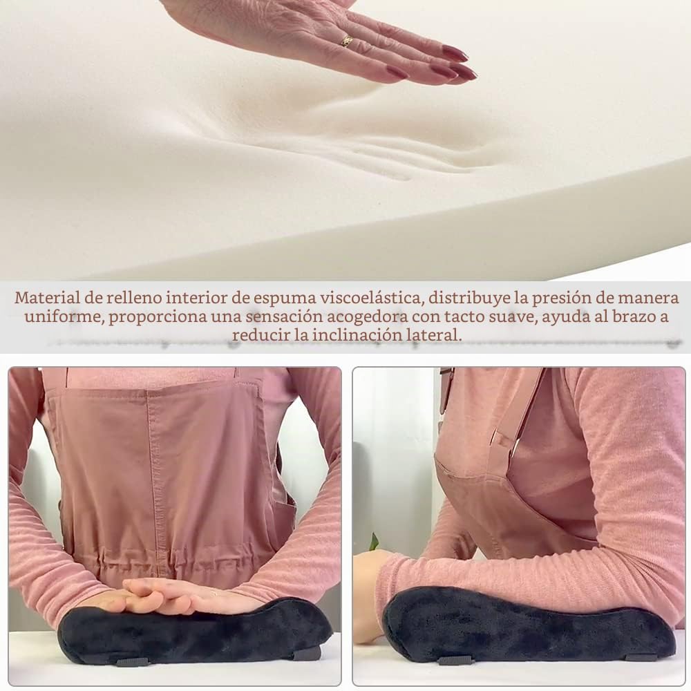 EDWERD Almohadilla para reposabrazos de silla de ruedas para ancianos - Bandeja de almohada de codo para scooter de movilidad, cojín suave de espuma viscoelástica, accesorios estabilizadores de brazos